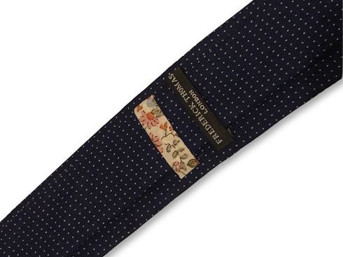 royal navy blue with pin spot design cotton tie